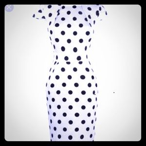 Polka dot summer pencil dress